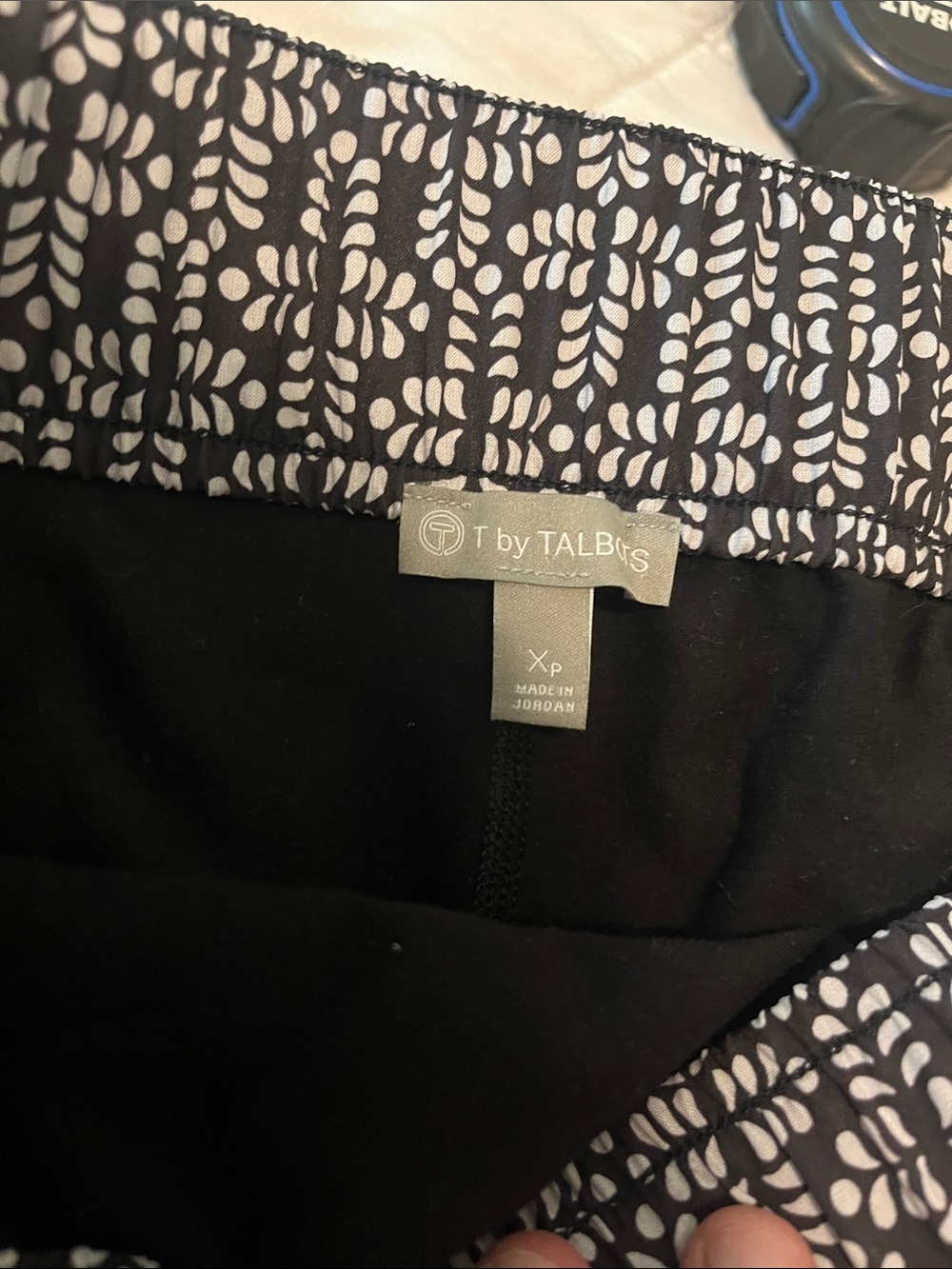 T by Talbots Black & White Patterned Skort and Jacket Set